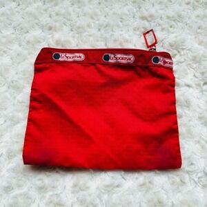 LeSportsac Vintage Red Cosmetic Travel Case Bag Top Zipper